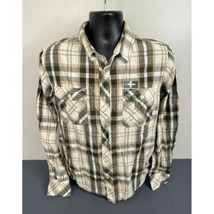 Bare Fox Men's Plaid Cotton Long Sleeve Button Down Shirt Multi Size Medium